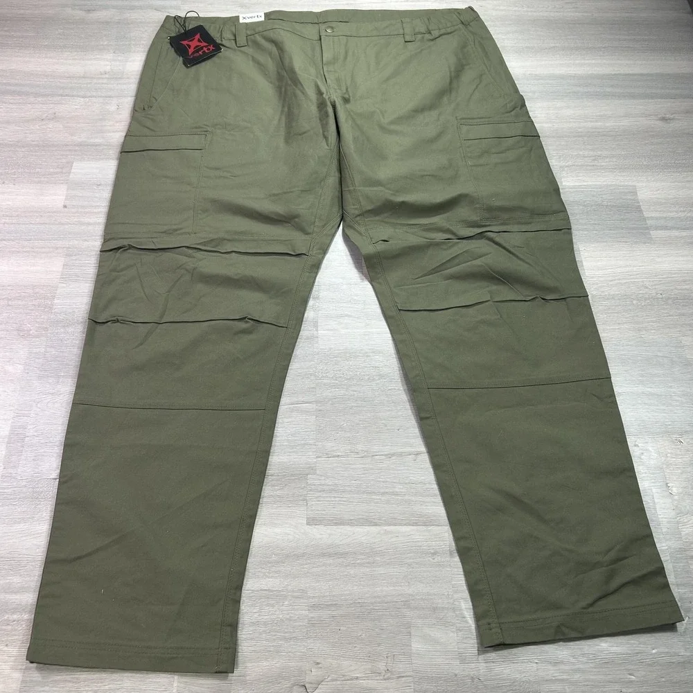 NEW Vertx Cargo Pants Mens 52x36 Green Stretch Relaxed Fit Workwear Outdoor